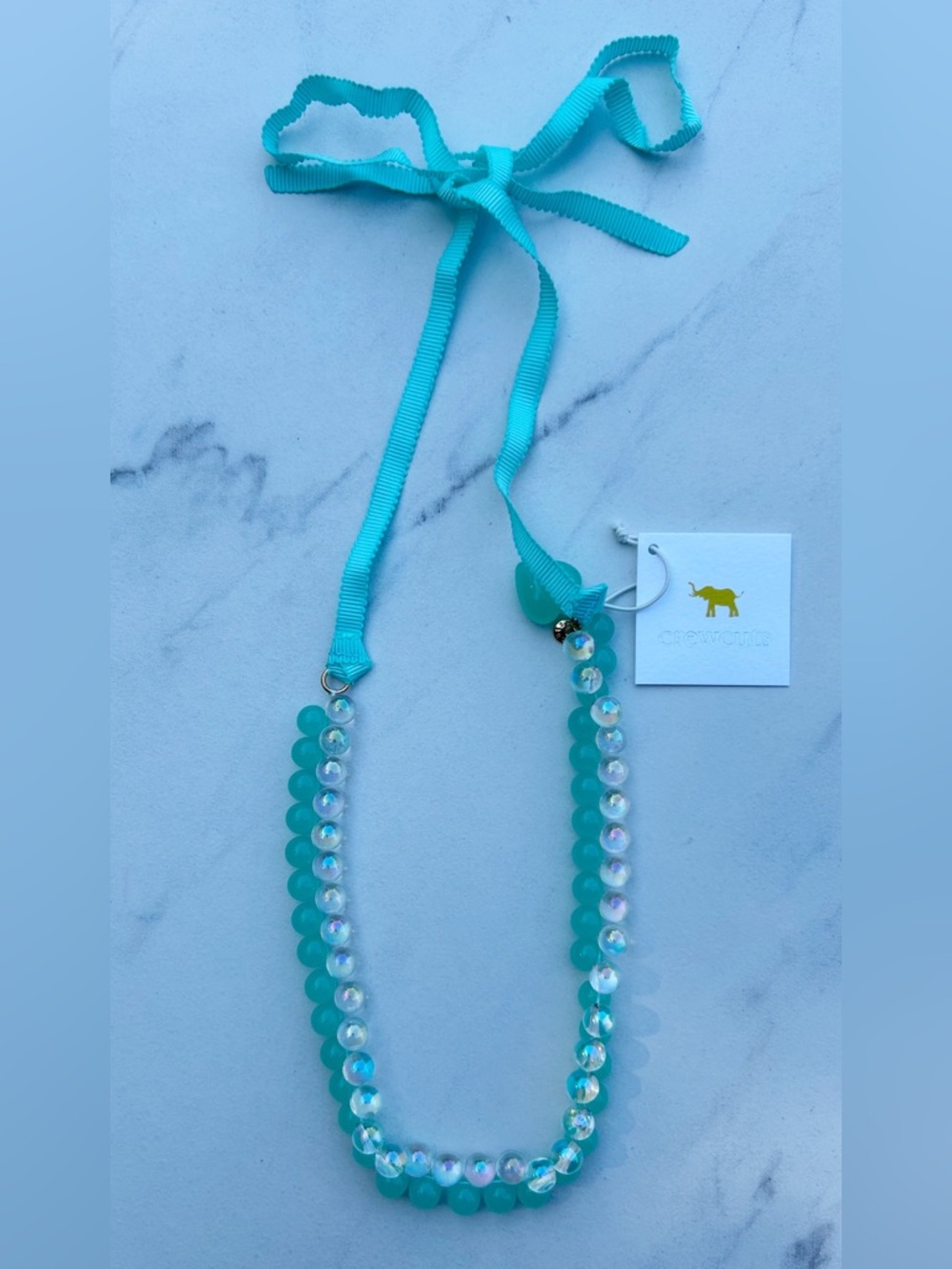 J Crew Crewcuts Beaded Necklace with Ribbon Tie